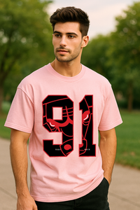 Men’s "91 FAUX BACK" Graphic Oversized T-shirt