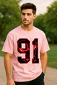 Men’s "91 FAUX BACK" Graphic Oversized T-shirt