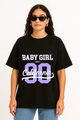 Women's "Baby Girl California" Oversized Crew Neck T-shirts