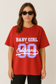 Women's "Baby Girl California" Oversized Crew Neck T-shirts