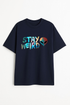 Unisex "STAY WEIRD" Alien Graphic Regular Fit T-shirt