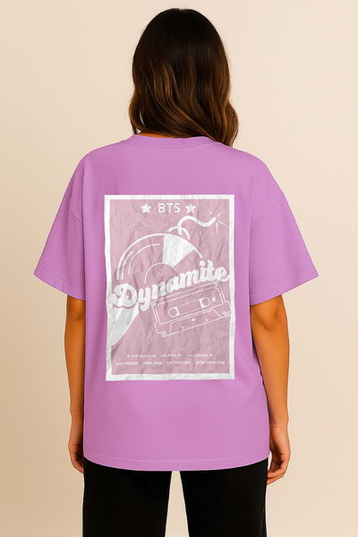 Women's "Dynamite" Cassette Printed Oversized T-shirt -BTS Inspired