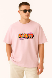 Naruto Ramen & Silhouette Printed Oversized T-shirt