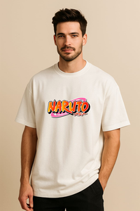 Naruto Ramen & Silhouette Printed Oversized T-shirt