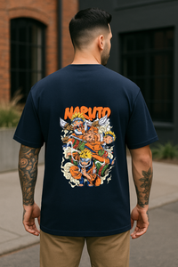 Naruto Dynamic Pose Printed Oversized T-shirt