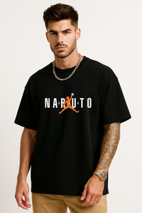 Naruto Character Collage Printed Oversized T-shirt
