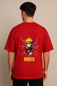 Naruto Character Collage Printed Oversized T-shirt