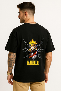 Naruto Character Collage Printed Oversized T-shirt