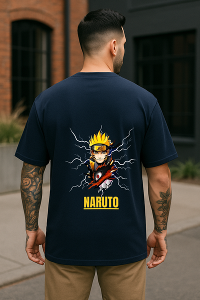 Naruto Character Collage Printed Oversized T-shirt