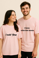 The Ultimate Dynamic Duo: "Solution to Her Problems / Problem to His Solutions" Couples Oversized T-shirt