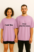 The Ultimate Dynamic Duo: "Solution to Her Problems / Problem to His Solutions" Couples Oversized T-shirt