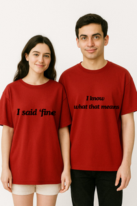 The Ultimate Dynamic Duo: "Solution to Her Problems / Problem to His Solutions" Couples Oversized T-shirt