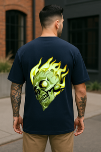 Men's "Skull Inferno" Oversized T-Shirt