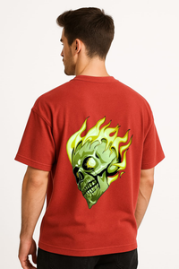 Men's "Skull Inferno" Oversized T-Shirt