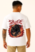 Men's "Savage Inferno" Oversized Crew Neck T-shirt