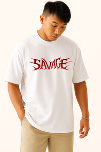Men's "Savage Inferno" Oversized Crew Neck T-shirt