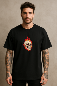 Men's "Chillin' Fire" Oversized Crew Neck T-Shirt