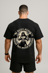 Men's "Mind& Muscle" Oversized Crew Neck T-shirt