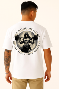 Men's "Mind& Muscle" Oversized Crew Neck T-shirt