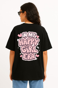 Women's "In My Happy Girls Era" Oversized Crew Neck T-shirt