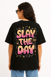 Women's "Slay The Day" Oversized Crew Neck T-shirt