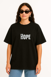 Unisex "Hope" Graphic Oversized Crew Neck T-shirt