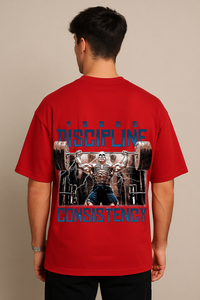 Men's "DISCIPLINE & CONSISTENCY" Gym Graphic Oversized T-shirt