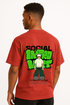 Men's "Social Introvert" Graphic Oversized Crew Neck T-shirt