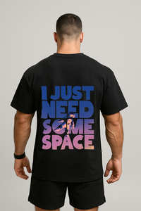 Men's "I Just Need Some Space" Graphic Oversized Crew Neck T-shirt