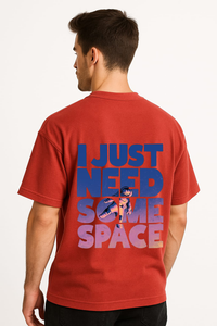 Men's "I Just Need Some Space" Graphic Oversized Crew Neck T-shirt