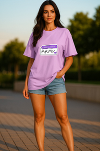 Women's "Army" Printed Oversized Crew Neck T-shirt -BTS Inspired