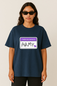 Women's "Army" Printed Oversized Crew Neck T-shirt -BTS Inspired