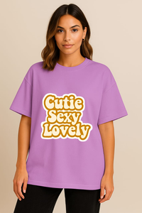 Women’s "Cutie Sexy Lovely" Oversized Graphic T-shirt -BTS Inspired