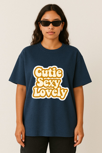 Women’s "Cutie Sexy Lovely" Oversized Graphic T-shirt -BTS Inspired