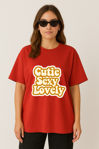 Women’s "Cutie Sexy Lovely" Oversized Graphic T-shirt -BTS Inspired