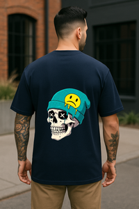 Men’s "Skull Beanie" Graphic Oversized Crew Neck T-shirt