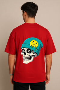 Men’s "Skull Beanie" Graphic Oversized Crew Neck T-shirt