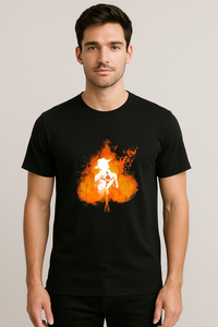 Men's "Flame Ace" Graphic Regular Fit Crew Neck T-shirt