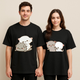 Love in Every Thread: Cute Cats Printed Couples Oversized T-shirt