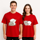 Love in Every Thread: Cute Cats Printed Couples Oversized T-shirt