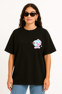Women’s "HOPE WORLD" BT21 Mang Graphic Oversized T-shirt -BTS Inspired