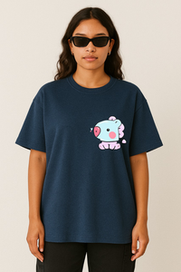 Women’s "HOPE WORLD" BT21 Mang Graphic Oversized T-shirt -BTS Inspired