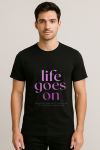 Men's "Life Goes On" Printed Regular Fit T-shirt