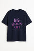 Men's "Life Goes On" Printed Regular Fit T-shirt