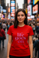 Women's "Life Goes On" Graphic Regular Fit T-shirt -BTS Inspired
