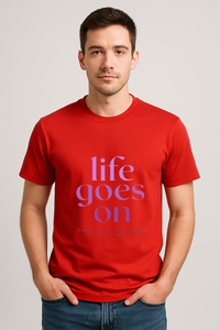 Men's "Life Goes On" Printed Regular Fit T-shirt