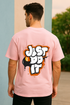 Men's "Just Do It" Graffiti Printed Oversized T-shirt