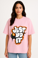 Women's "Just Do It" Graffiti Printed Oversized T-shirt