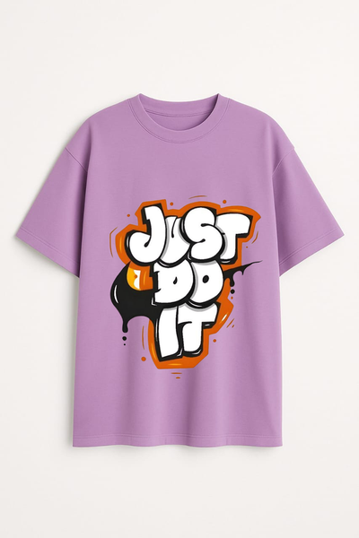 Women's "Just Do It" Graffiti Printed Oversized T-shirt