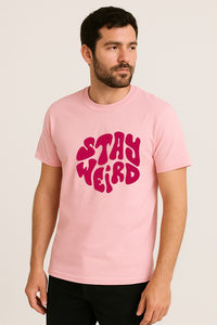 Unisex "Stay Weird" Groovy Graphic Regular Fit T-shirt
